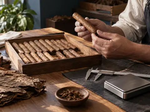 Puesto de inspección con bandeja, balanza e instrumentos de medida.